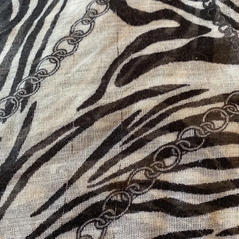 Zebra and Chain Print Lightweight Scarf or Wrap OS